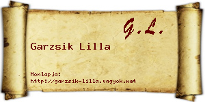 Garzsik Lilla névjegykártya